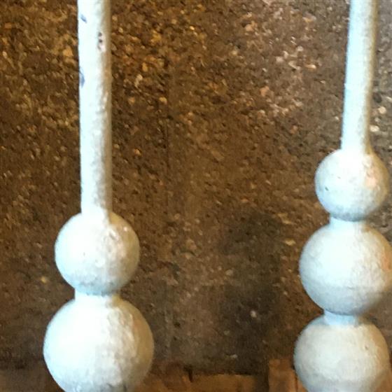 Tall Antique Grey Candlestick